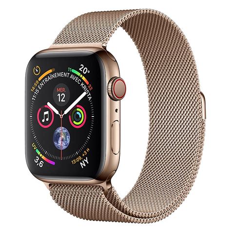 Apple Watch (Series 4) Septembre 2018 44 mm - Acier inoxydable Or ...