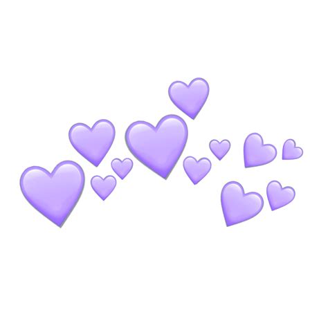 purple hearts heart purpleheart crown tumblr emoji emoj...