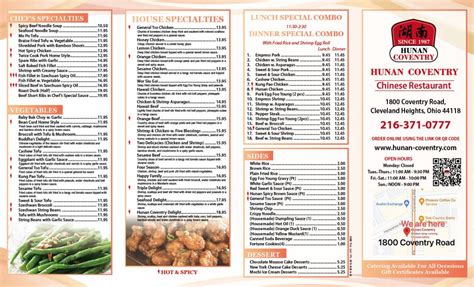 Menu - Hunan Coventry