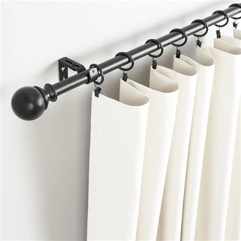 Amazon.com: AmazonBasics 1" Curtain Rod with Round Finials - 72" to 144 ...