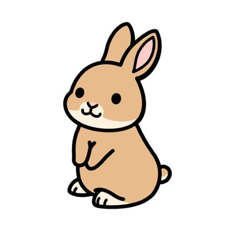 Brown Bunny Sticker in 2021 | Cute easy animal drawings, Bunny drawing ...