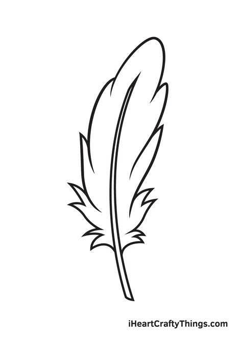 Feather Drawing - How To Draw A Feather Step By Step