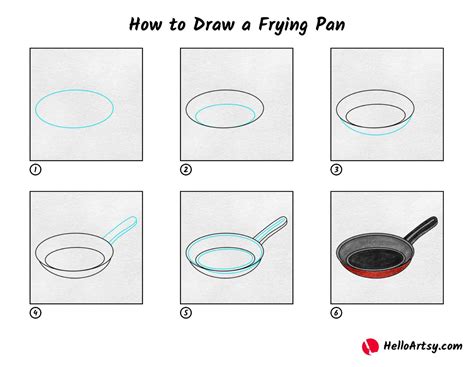 How to Draw a Frying Pan - HelloArtsy