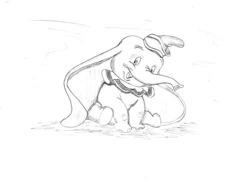 Pencil Drawing of Walt Disney's Dumbo Drawing by Rik Strickland - Pixels