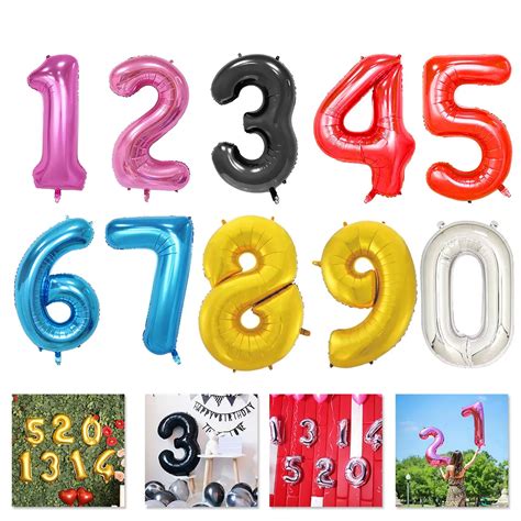 Birthday Decoration 40 Inches Digit Foil Number Balloons Number ...