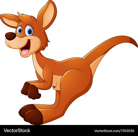 Jumping kangaroo cartoon Royalty Free Vector Image