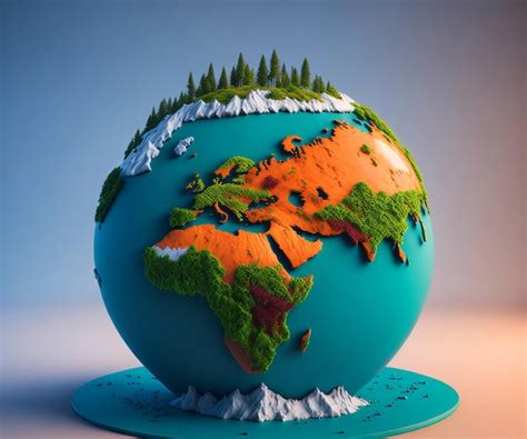 Premium AI Image | 3d model earth globe