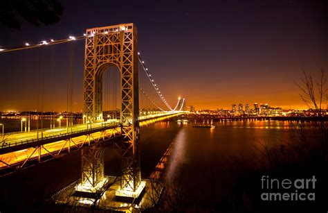 The George Washington Bridge At Night Photograph by Mark East