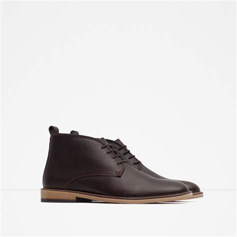 Zara Leather Desert Boots in Brown for Men | Lyst