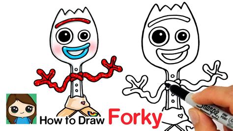 How to Draw Forky Easy | Toy Story 4 - YouTube