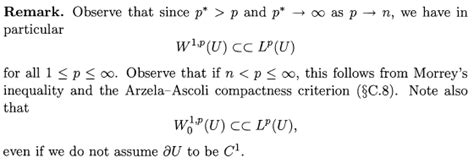 partial differential equations - A remark about the Rellich-Kondrachov ...