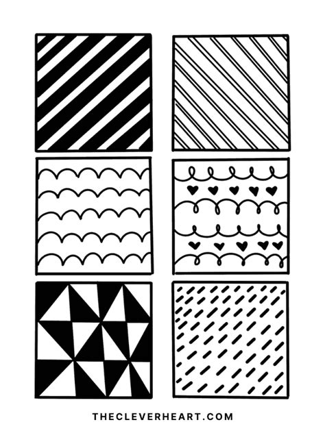 100+ Cool Easy Patterns To Draw - The Clever Heart