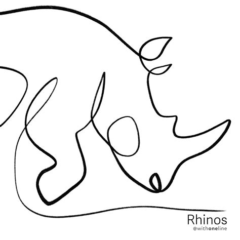 Rhinoceros Art Print Mom & Baby Rhinos Drawing by With One | Etsy