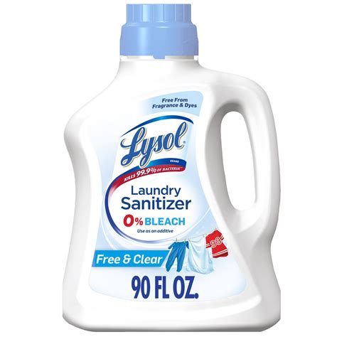 Lysol Laundry Sanitizer, Free & Clear, 90 oz, Eliminates Odors and ...