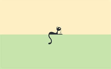 Wallpaper Original Cat Drawing Black Green Background Download | Cute ...