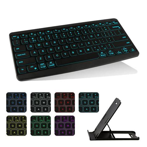 Ultra Slim Backlit Wireless Keyboard Bluetooth Keyboard, Support up to ...