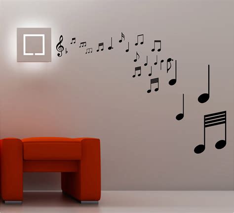 STUNNING MUSICAL NOTES wall art quote sticker vinyl MUSIC LOUNGE ...