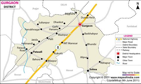 Gurugram (Gurgaon)District Map