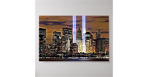 New York Twin Tower Light Beams Poster | Zazzle.be