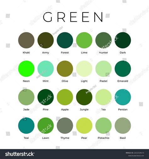 1,447 Names Green Colour Shades Images, Stock Photos, 3D objects ...