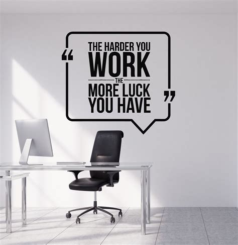 Vinyl Wall Decal Motivational Quote Hard Work Office Decorating Art ...