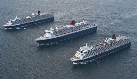 Cunard's three Queens photographed together for QM2's 10th anniversary ...