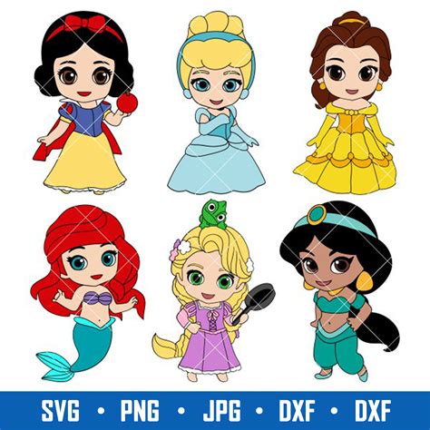 Disney Baby Princess Bundle Svg, Baby Princess Svg, Disney P - Inspire ...