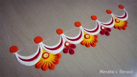 Easy Border Rangoli Design For Diwali | Rangoli designs, Rangoli ...