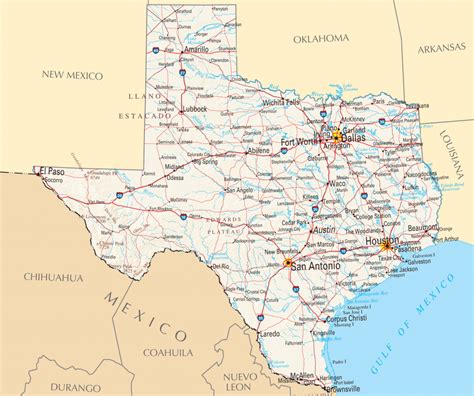 Texas Road Map With Cities And Towns - Printable Maps