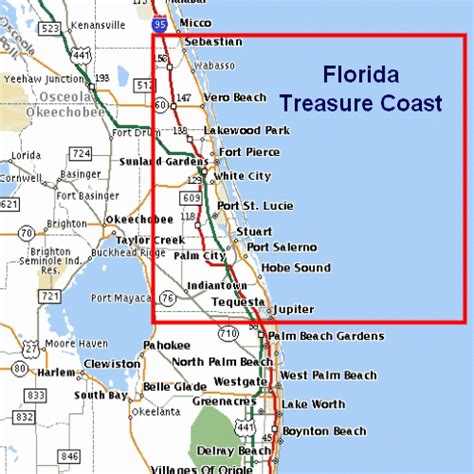 Map Of The Atlantic Coast Through Northern Florida. | Florida A1A ...