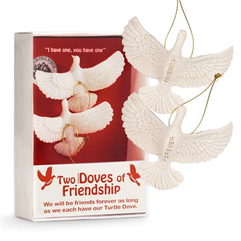 Buy NorthPoleXpress Turtle Doves Friendship Christmas Ornaments - Set ...