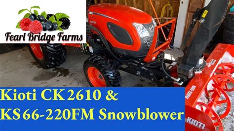 KIoti CK2610 Front Mount Snowblower, KS66-220FM Walk around - YouTube