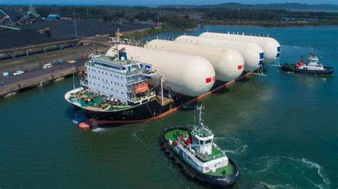 Deck Cargo Ship Brings Storage Bullets to Port of Richards Bay LPG ...