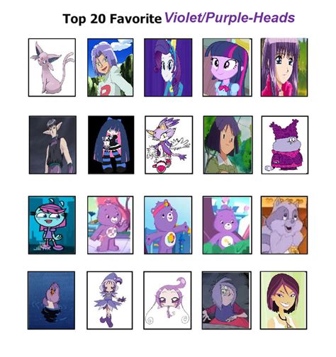 Top 20 Favorite Purple-Haired characters by SissyCat94 on DeviantArt