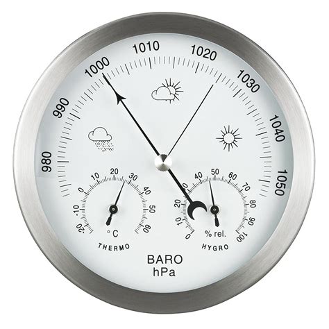 Indoor Outdoor Barometer Weather Station Stainless Steel - £19.99 ...