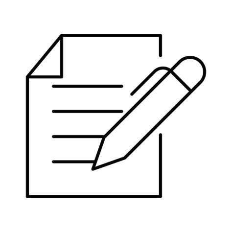 Premium Vector | Pen and paper note outline icon vector illustration