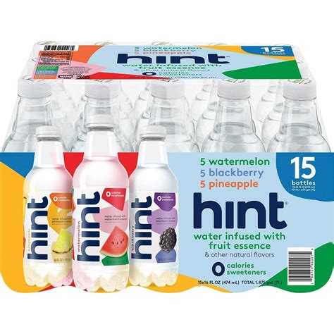 Hint Flavored Water, Variety Pack, 16 Fluid Ounce (Pack of 15) Hint ...