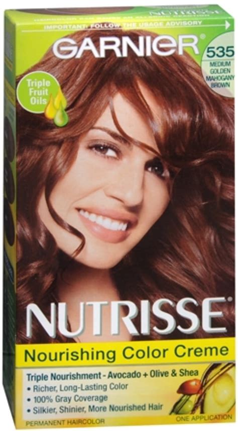 Garnier Nutrisse Haircolor Creme, Medium Golden Mahogany Brown [535] 1 ...