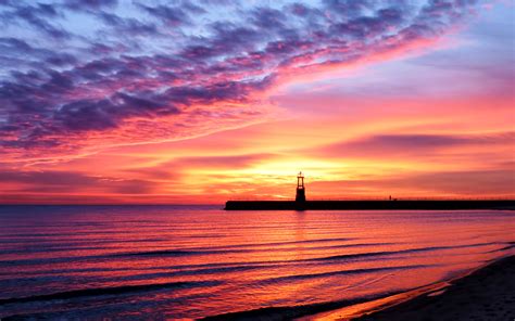 landscape, Sea, Sunset, Beauty, Coast, Beach, Water, Sky, Lighthouse ...