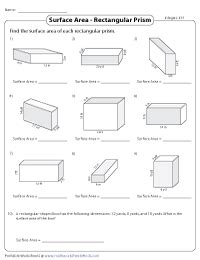 Surface Area Of Rectangular Prism Worksheet / Surface Area Lesson Plan ...