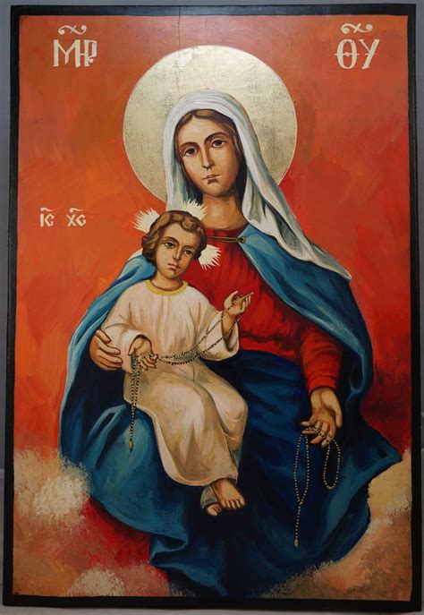 Our Lady of the Rosary Large Orthodox Icon - BlessedMart