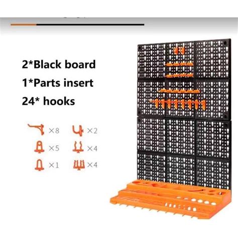 Tool Hanging Board Garage Wall Tool Rack Pegboard + Shelf Tools ...