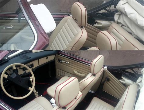 VW Karmann Ghia Convertible Interior restoration | Sewing leather seats ...