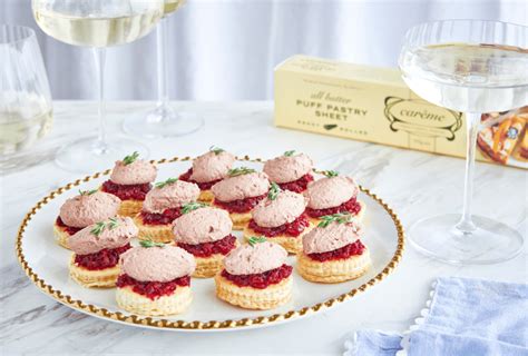 Beetroot & Duck Pâté Puff Pastry Rounds - Carême Pastry