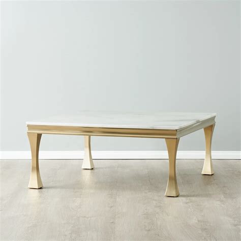 Melody Marble Coffee Table - Brushed Champagne Gold Legs