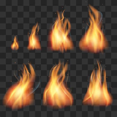 Realistic fire animation sprites flames vector set By Microvector ...