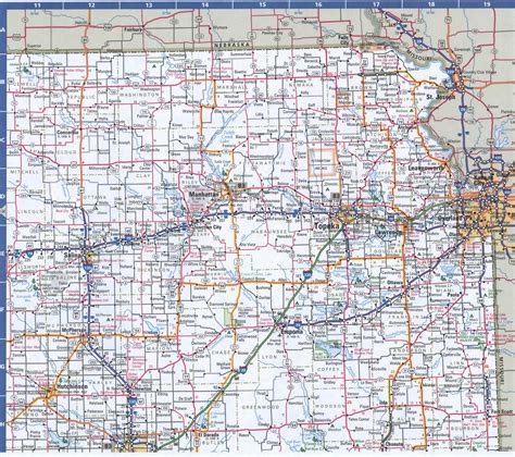 Free Printable Kansas Road Map