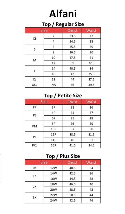 Anne Klein Plus Size Chart - Greenbushfarm.com