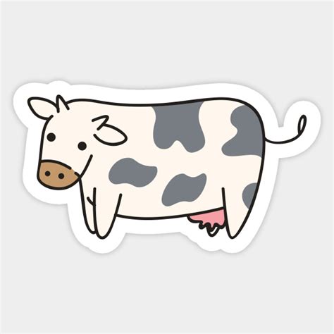 Cute Cow Doodle Drawing - Cow Drawing - Sticker | TeePublic