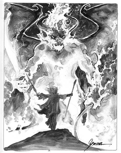 Balrog vs Gandalf Sketch by DanielGovar on DeviantArt